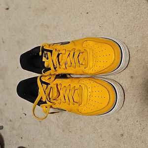 Nike air forces (yellow with holographic check mark and back)